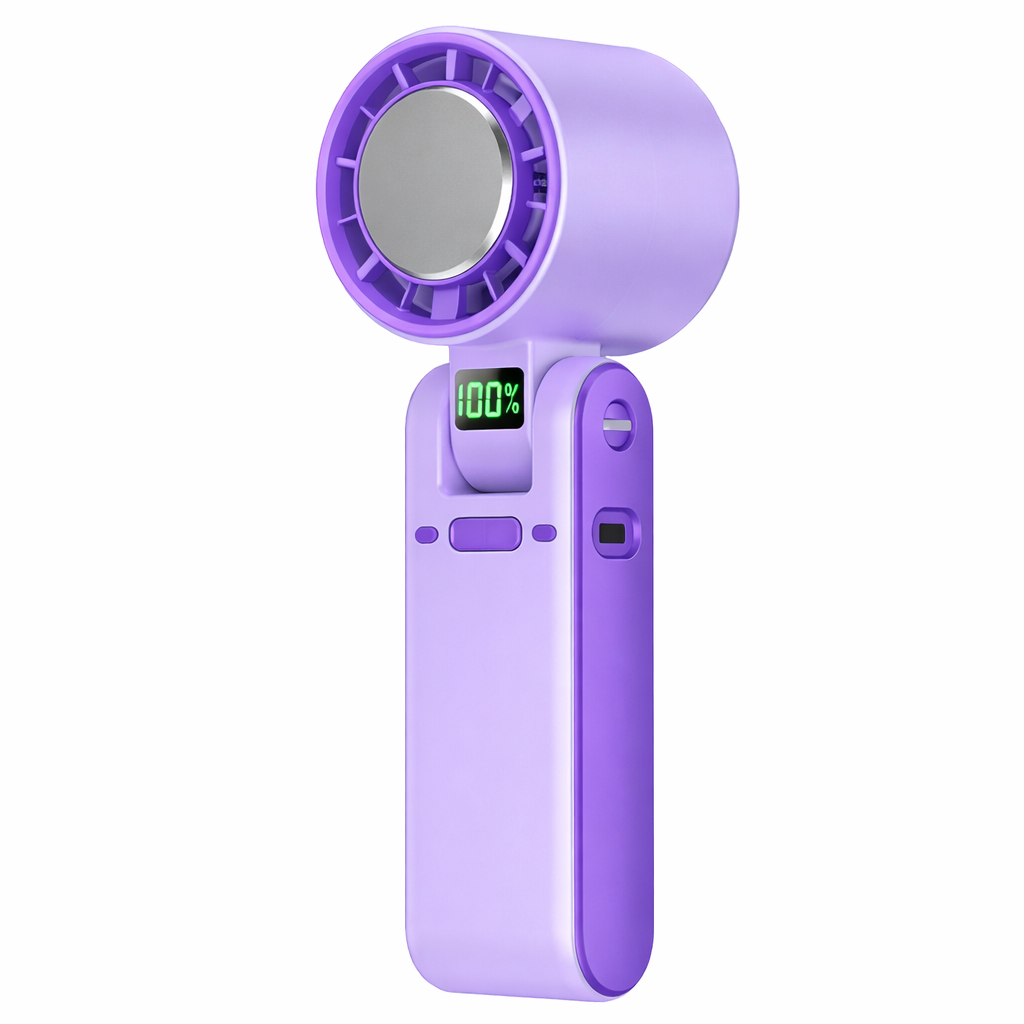 Portable Turbo Handheld Fan – 100 Speeds, 5500mAh, Up to 10H Cooling, 20°F Drop, 170° Foldable