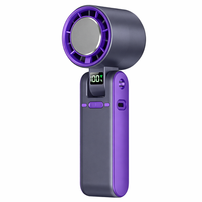 Portable Turbo Handheld Fan – 100 Speeds, 5500mAh, Up to 10H Cooling, 20°F Drop, 170° Foldable