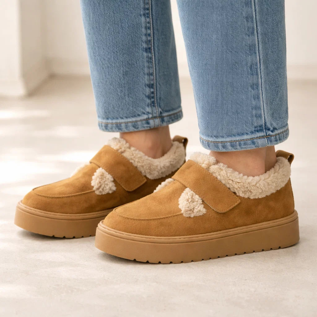 Winter Plush Lined Platform Slip-On Shoes