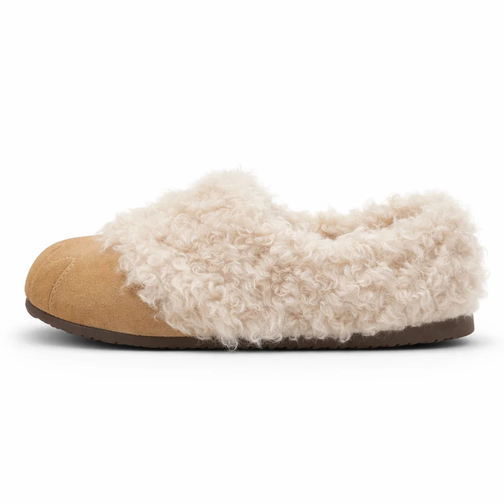 Plush Fleece Lined Slip-On Slippers for Women